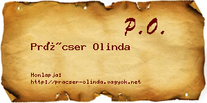Prácser Olinda névjegykártya